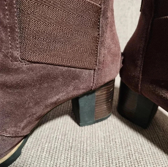 Sorel Women's Addington Chelsea Boots Sz 8.5 Redwood Waterproof Suede Block Heel - Picture 8 of 11